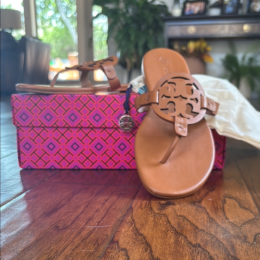 Tory Burch Miller Soft Sandal in Bourbon Miele